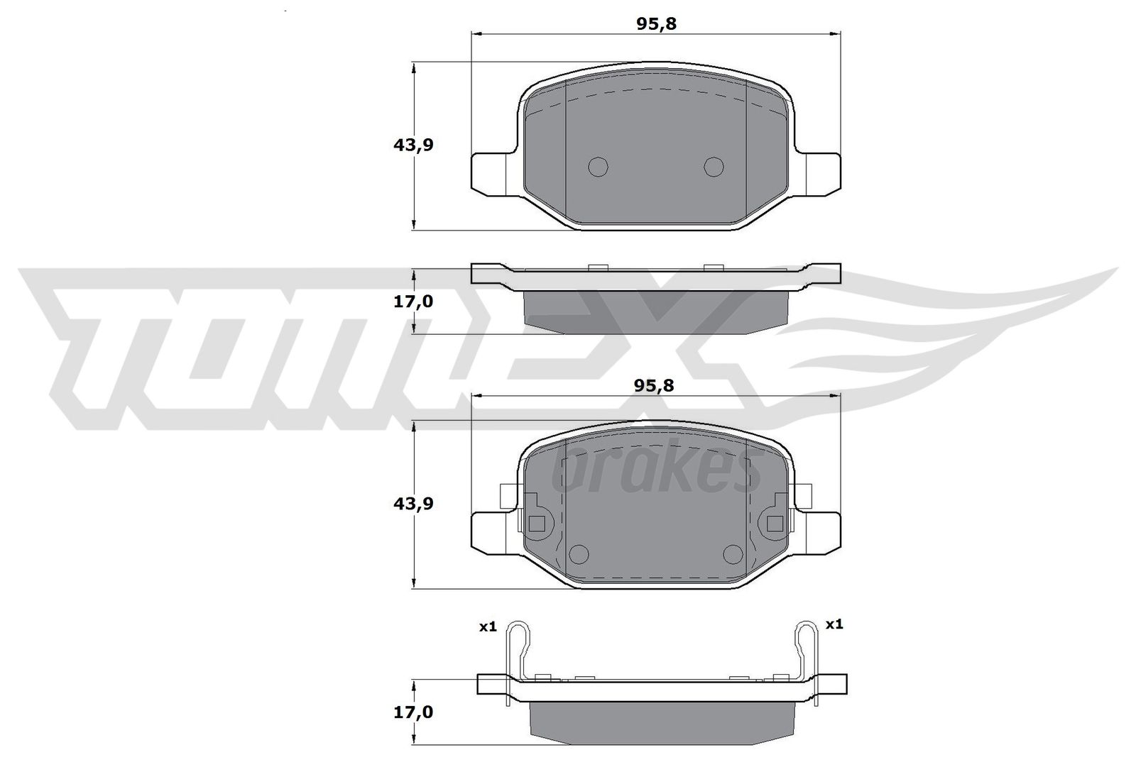 Sada brzdových platničiek kotúčovej brzdy TOMEX Brakes